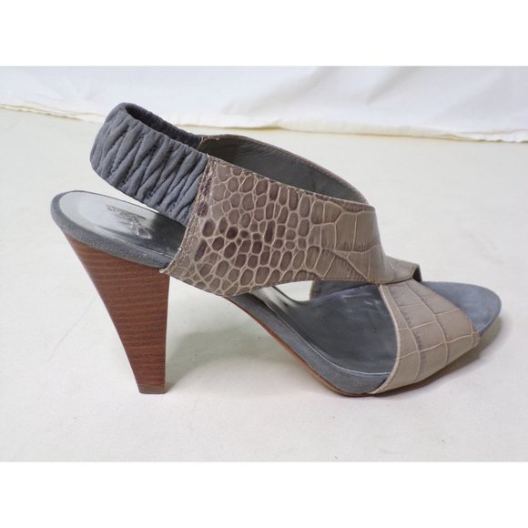 STUDIO9 Nine West Gray Croc High Heel Pumps Sandals Shoes 8 - Picture 2 of 6